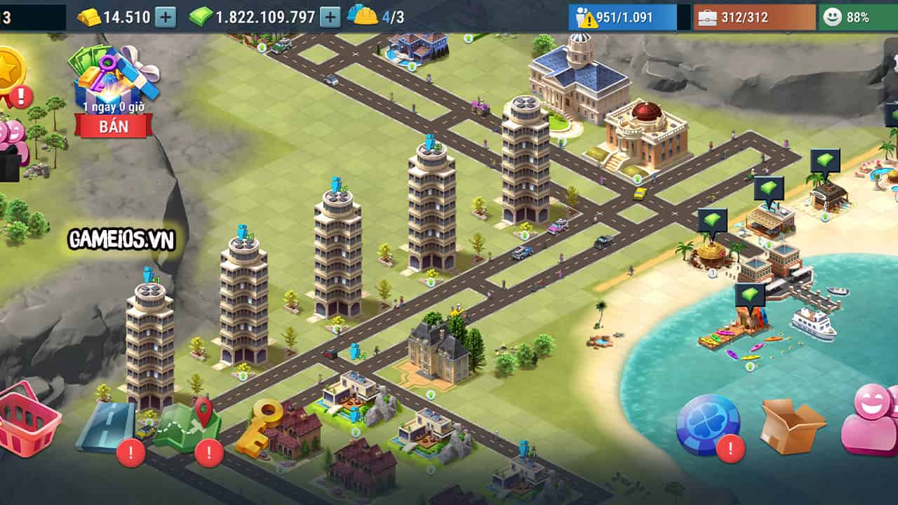 Build a City Community Town full vàng