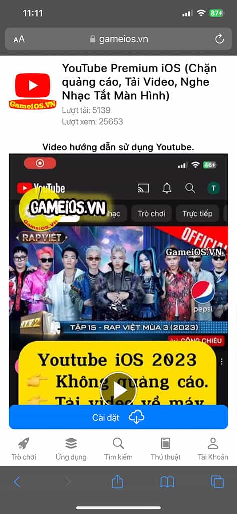 tải game cho iPhone