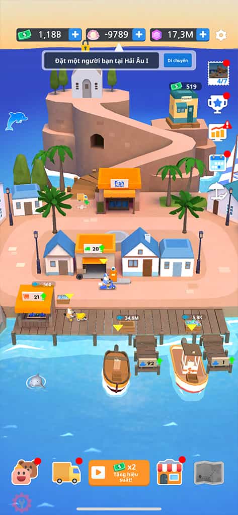 Tải mod Idle Fishing Village Tycoon iOS