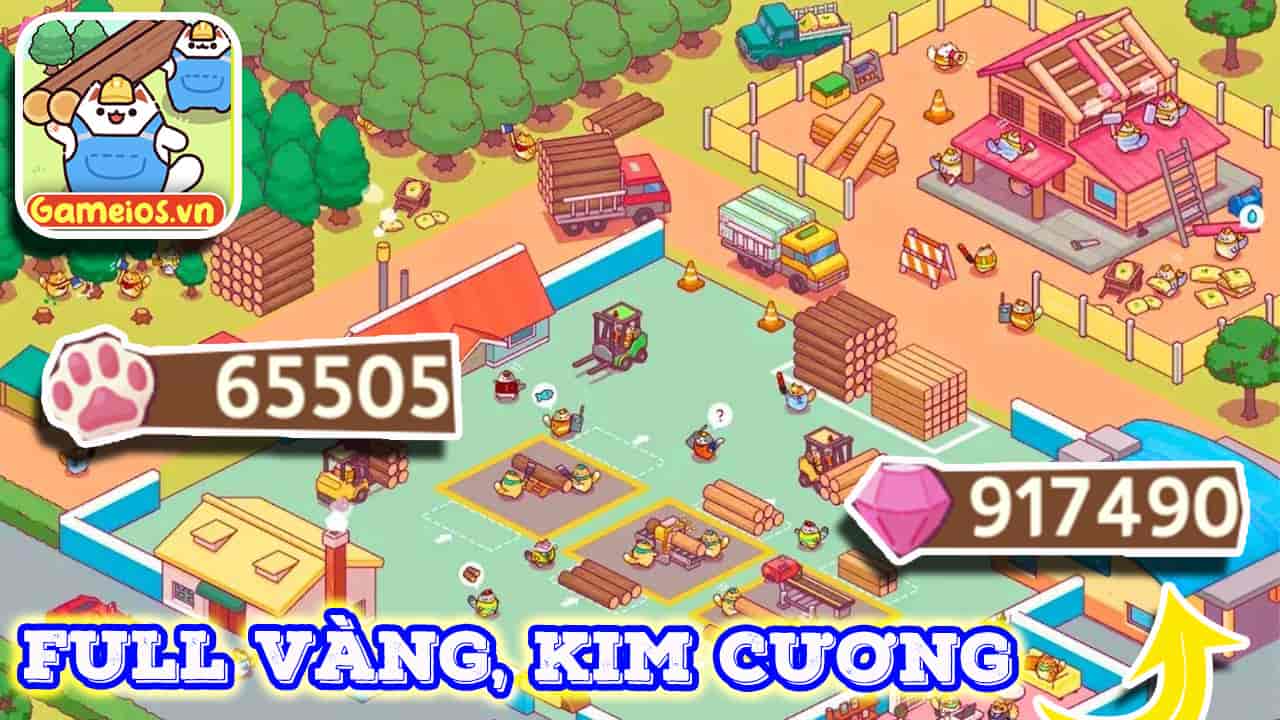 tải hack Idle Lumbercat Wood ios