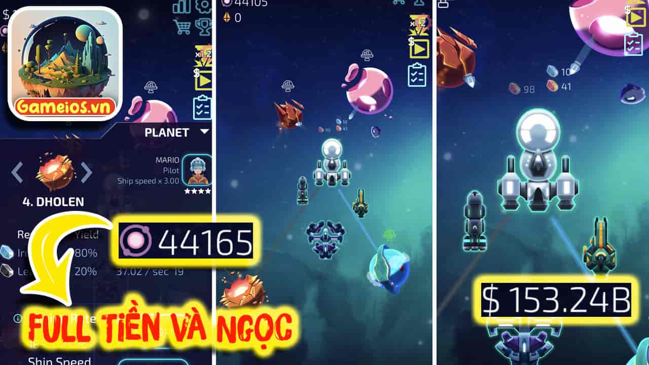 tải hack Idle Planet Miner ios