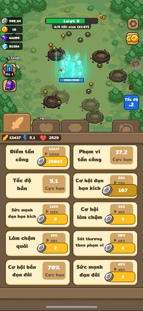 Idle Fortress Tower Defense hack vô hạn tiền