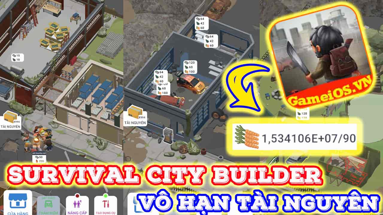 Tải hack Survival City Builder ios