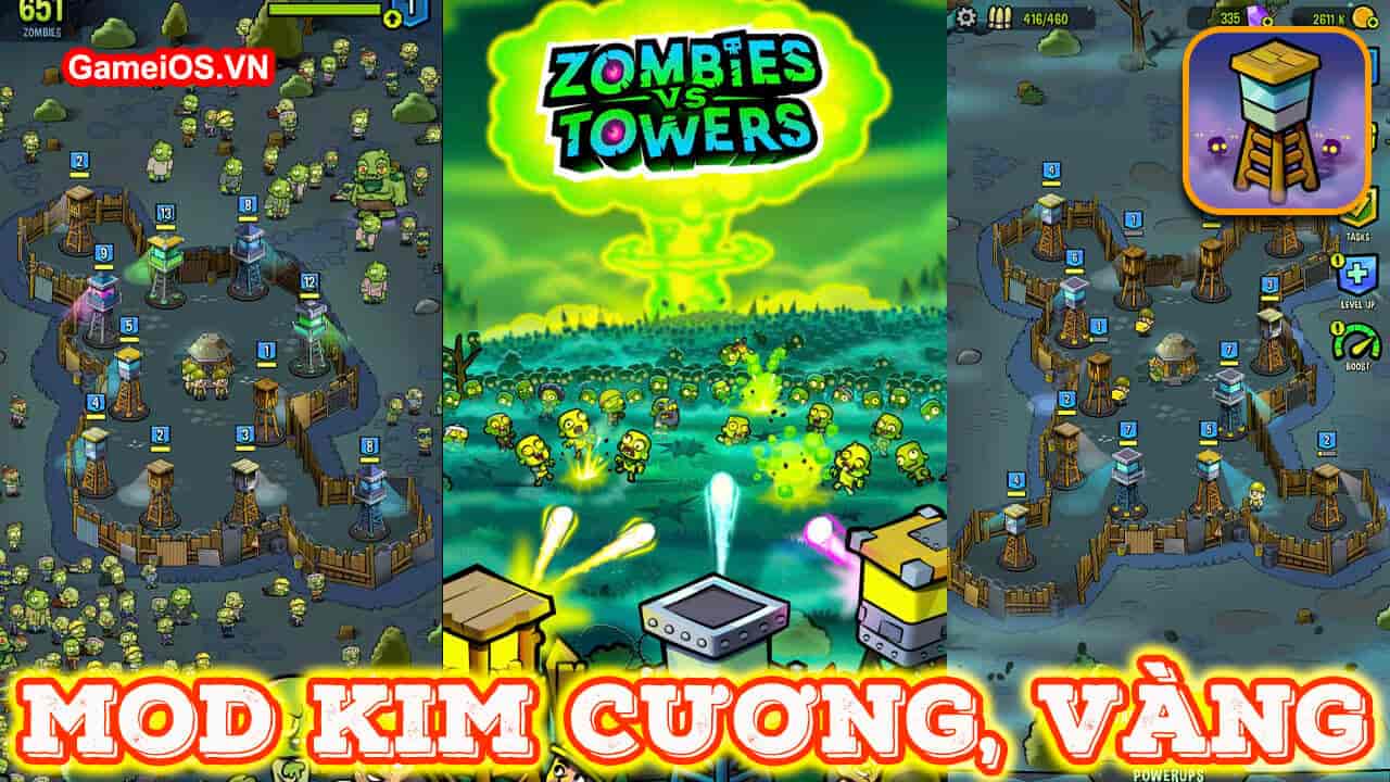 Tải hack Zombies vs Towers vô hạn tiền